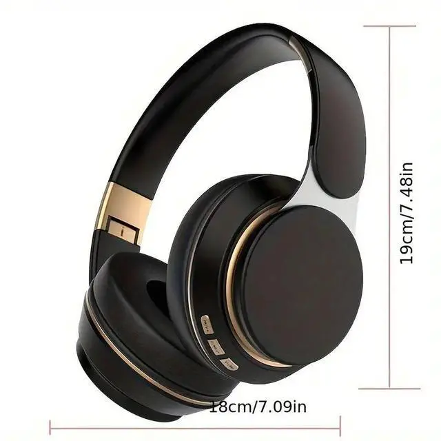 Alt view image 6 of 6 - NO. Wireless BT Headphones Over Ear Comfortable Foldable Headset with Built-in Microphone Ideal for School Tablet PC TV Mobile Travel Winter Gifts HD Sound Quality