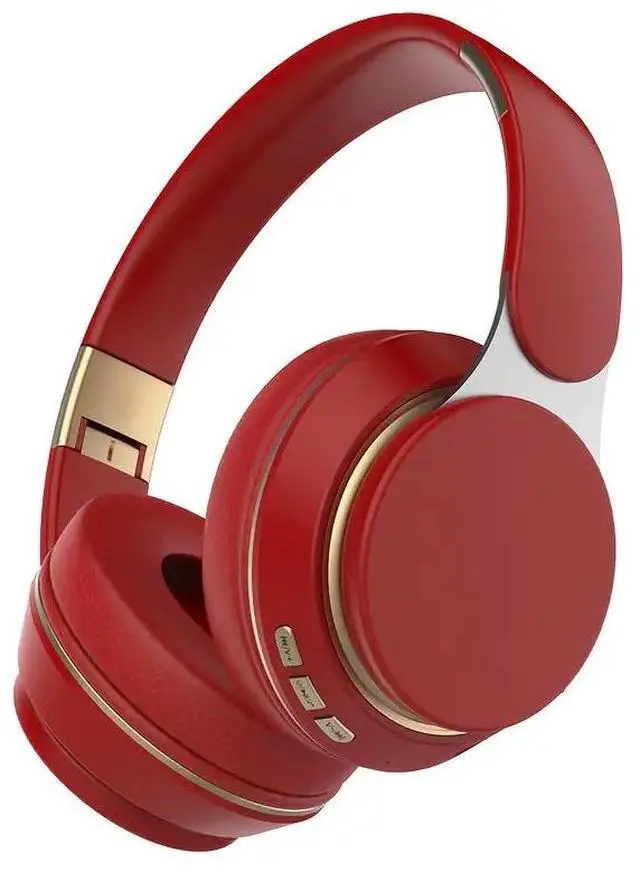 Main image of NO. Wireless BT Headphones Over Ear Comfortable Foldable Headset with Built-in Microphone Ideal for School Tablet PC TV Mobile Travel Winter Gifts HD Sound Quality Red