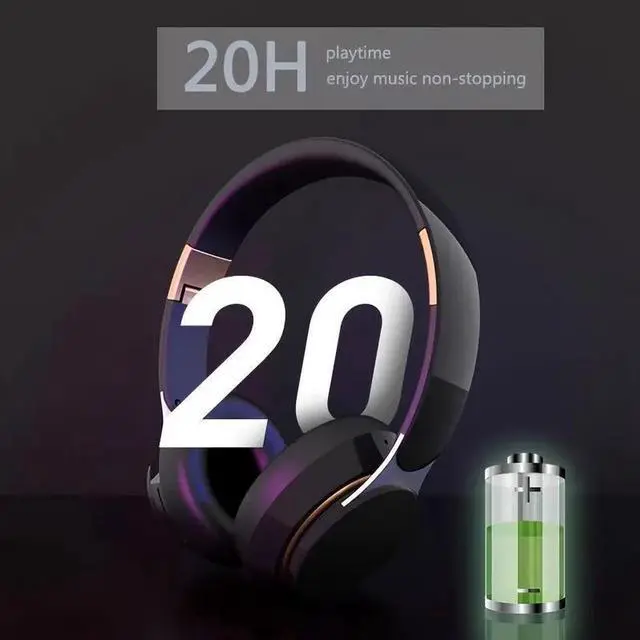 Alt view image 2 of 5 - NO. Wireless BT Headphones Over Ear Comfortable Foldable Headset with Built-in Microphone Ideal for School Tablet PC TV Mobile Travel Winter Gifts HD Sound Quality White
