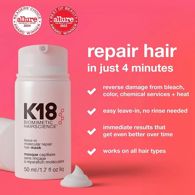 Alt view image 2 of 7 - K18 Leave-In Molecular Hair Mask, Repairs Dry or Damaged Hair, 1.7 Fl Oz