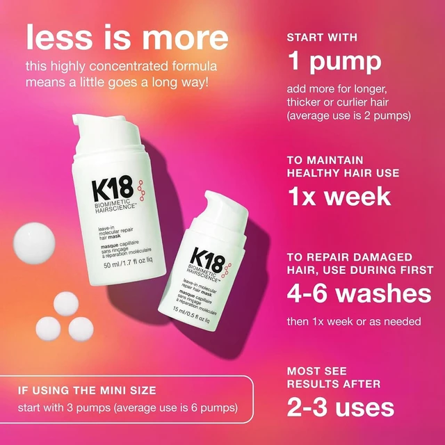 Alt view image 6 of 7 - K18 Leave-In Molecular Hair Mask, Repairs Dry or Damaged Hair, 1.7 Fl Oz