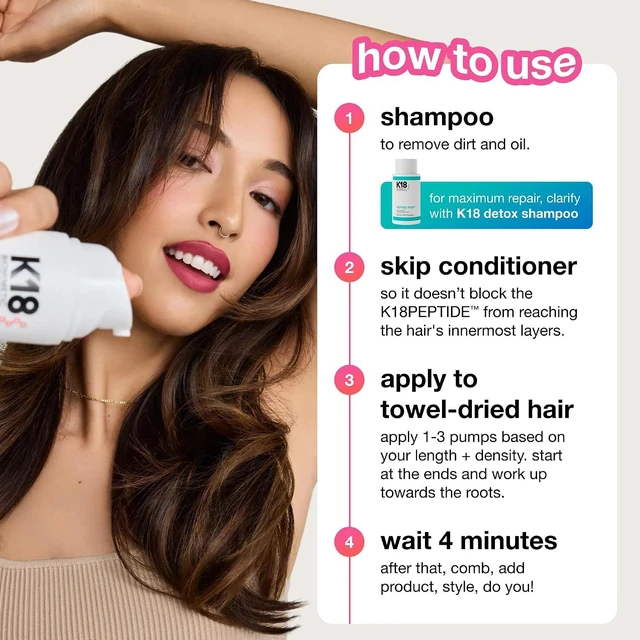 Alt view image 5 of 7 - K18 Leave-In Molecular Hair Mask, Repairs Dry or Damaged Hair, 1.7 Fl Oz