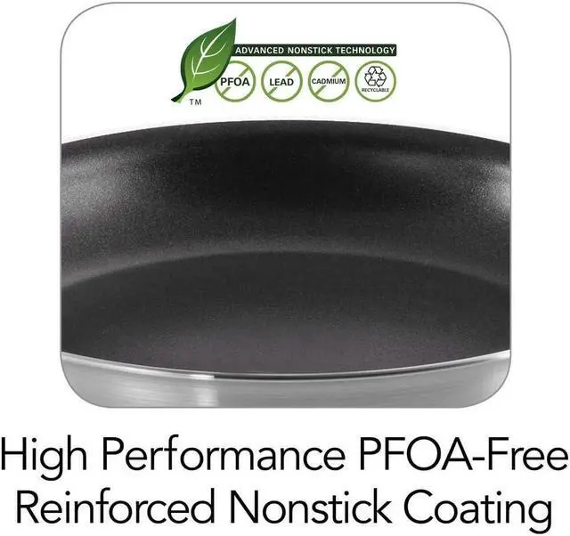 Alt view image 3 of 5 - Tramontina Professional 10-Inch Non Stick Frying Pan, Heavy-Gauge Aluminum Skillet with Reinforced Nonstick Coating, Red Handle, Dishwasher and Oven Safe