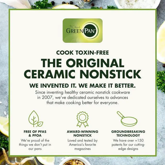 Alt view image 4 of 7 - GreenPan Swift Healthy Ceramic Nonstick, 8" and 10" Frying Pan Skillet Set, Stainless Steel Handles, PFAS-Free, Dishwasher Safe, Oven Safe, Black
