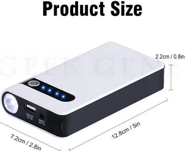 Alt view image 6 of 7 - GKFLY 08 Car Jump Starter 12000mAh Car Battery Booster for Up to 5L Gas 3L Diesel Engines 12V Portable Car Battery Charger with USB Port LED Flashlight Jumper Cable
