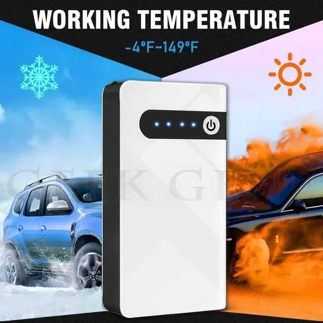 Alt view image 4 of 7 - GKFLY 08 Car Jump Starter 12000mAh Car Battery Booster for Up to 5L Gas 3L Diesel Engines 12V Portable Car Battery Charger with USB Port LED Flashlight Jumper Cable