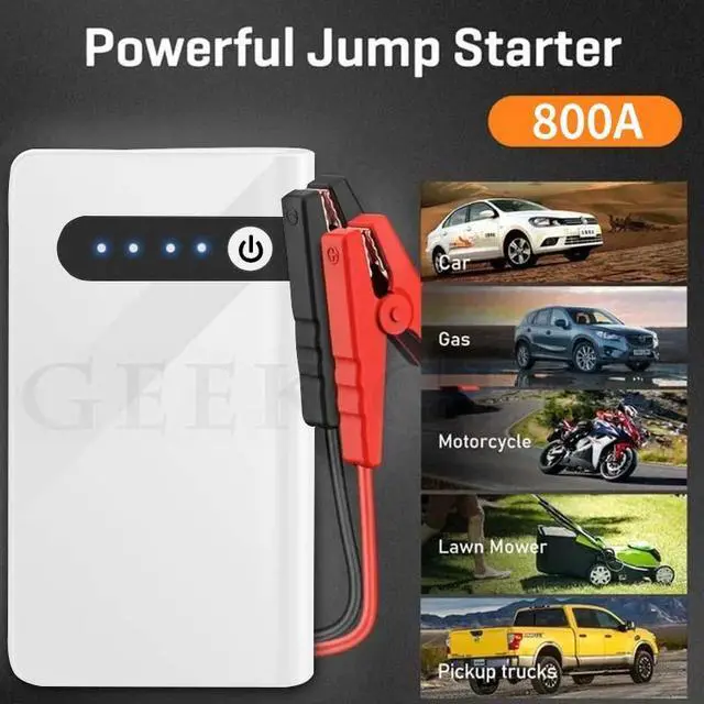 Alt view image 3 of 7 - GKFLY 08 Car Jump Starter 12000mAh Car Battery Booster for Up to 5L Gas 3L Diesel Engines 12V Portable Car Battery Charger with USB Port LED Flashlight Jumper Cable