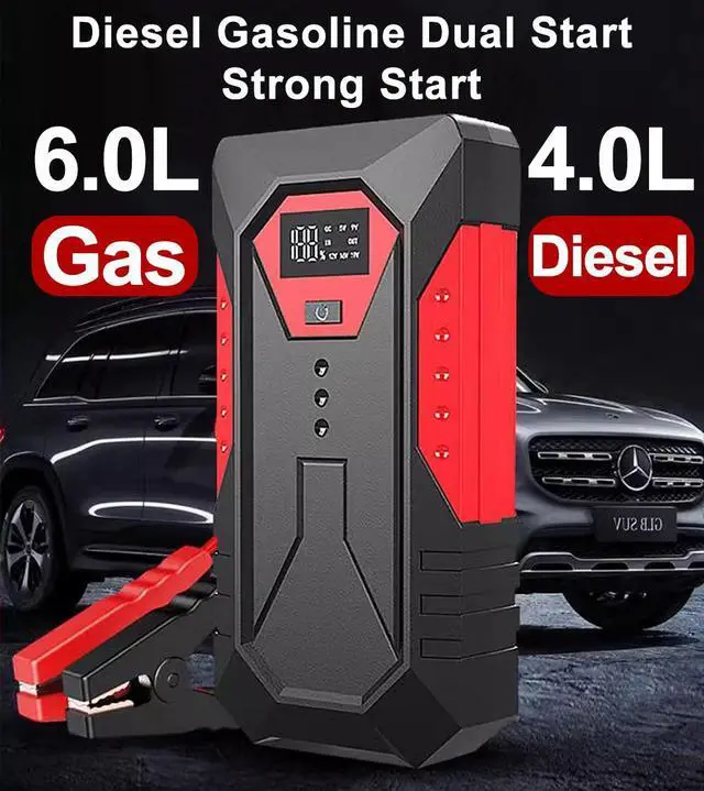 Alt view image 2 of 7 - GKFLY M43 2000A 18000mAh Car Jump Starter Portable Power Bank Car Battery Booster 12V Car Starting Device for Gas 6.0L Diesel 4.0L