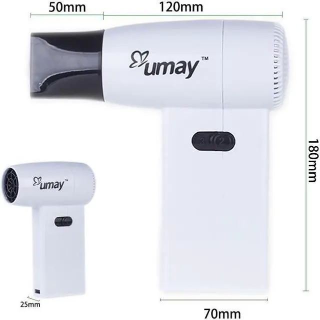 Alt view image 6 of 7 - Art Painting Cordless Hair Dryer Samll Size Hot Wind and Cold Wind Dryer 180watt Baby Skin Using Prevent Diaper Rash Neck Eczema USB Support Charge for Phone Rechargeable Parent-child Travel Blower