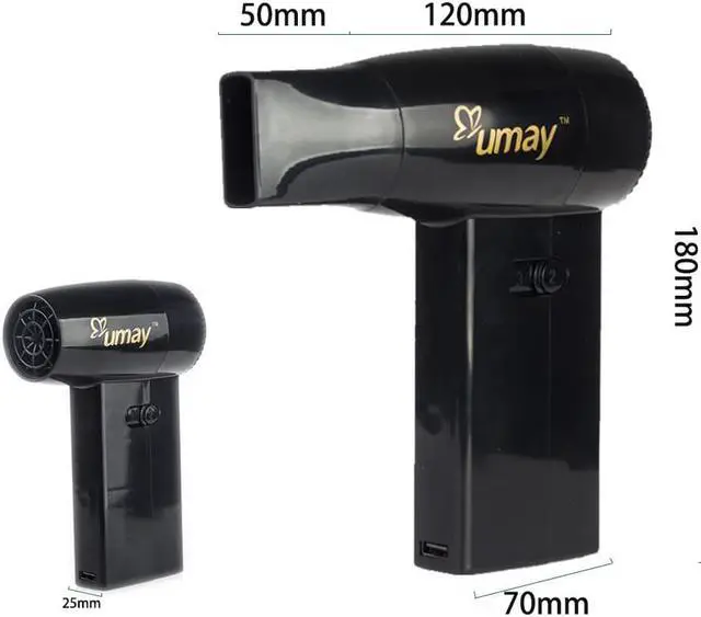 Alt view image 2 of 7 - Wireless Rechargeable Hair Dryer Art Painting Dryer Portable Blower with USB Mobile Port Suitable for Drying Painting Pet Baby Easy to Carry