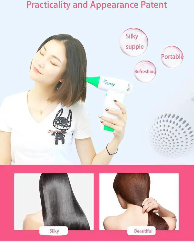 Alt view image 7 of 7 - Portable Wireless Hair Dryer with 2 Batteries Suitable for Outdoor Pet Hair Baby Art Painting Equipment Tools Air Duct and Battery Removable