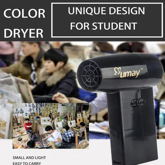Alt view image 5 of 7 - Wireless Rechargeable Hair Dryer Art Painting Dryer Portable Blower with USB Mobile Port Suitable for Drying Painting Pet Baby Easy to Carry