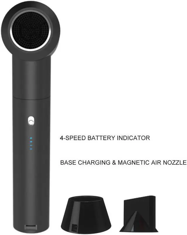 Alt view image 3 of 7 - Wireless Intelligent Hair Dryer with Hot Wind and Natural Air Blower and Battery Seperate Design Cordless Cordless Use Free Blowing