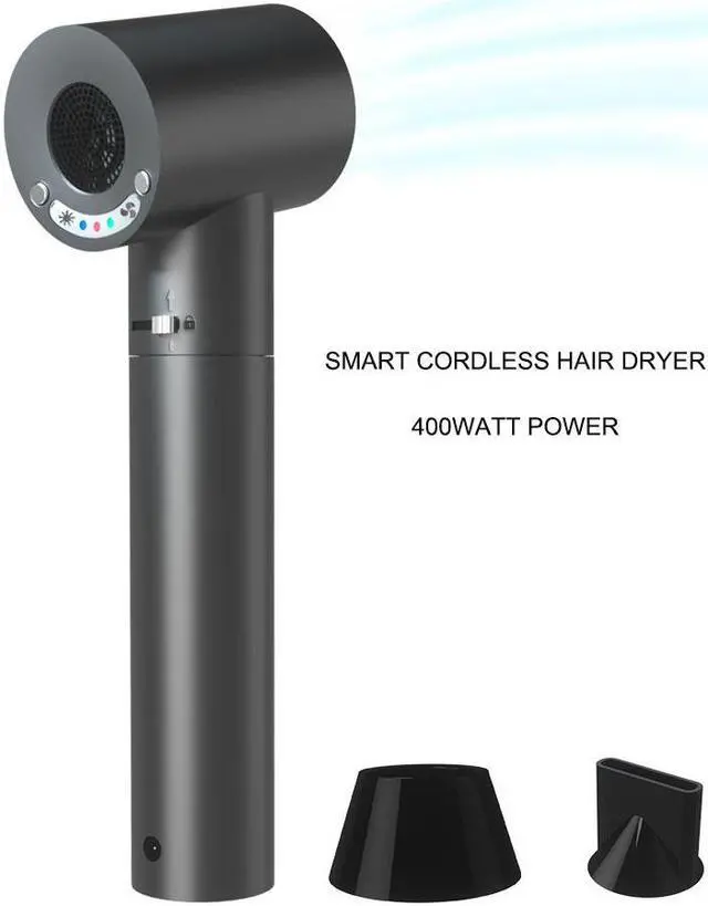 Alt view image 6 of 7 - Wireless Intelligent Hair Dryer with Hot Wind and Natural Air Blower and Battery Seperate Design Cordless Cordless Use Free Blowing