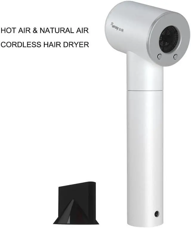 Alt view image 5 of 7 - Wireless Hair Dryer with 600Watt USB Output Blower and Battery Split Design Rechargeable Hair Blower 12 Gears Air Speed Temperature Modes Adjustment Suitable for Outdoor Travel Holiday Home Profession