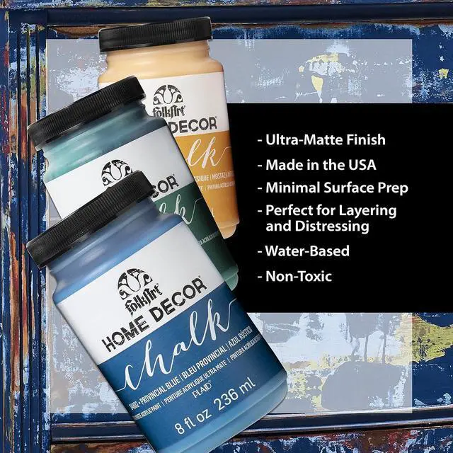 Alt view image 3 of 7 - FolkArt 34169 Home Décor Acrylic Chalk Furniture & Craft Paint in Assorted Colors, 8 ounce, Rich Black