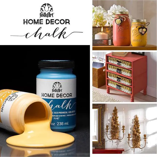 Alt view image 4 of 7 - FolkArt 34169 Home Décor Acrylic Chalk Furniture & Craft Paint in Assorted Colors, 8 ounce, Rich Black