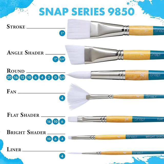Alt view image 5 of 6 - Princeton PAB98512 9850R-12 Snap Brush, Taklon Round 12, White