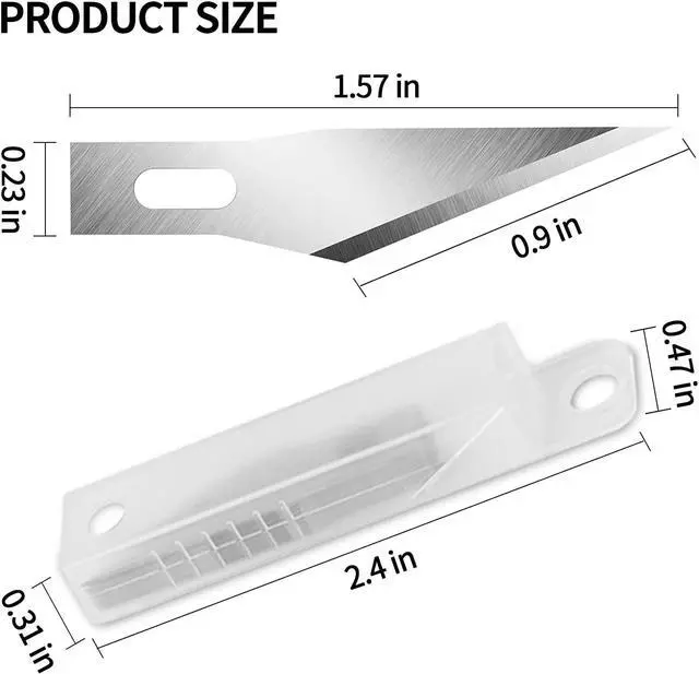 Alt view image 6 of 6 - DIYSELF 20 PCS Exacto Knife Blades #11, SK5 Exacto Blades Refills with Case
