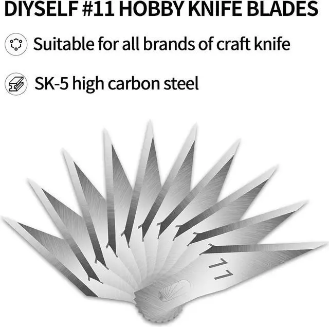 Alt view image 5 of 6 - DIYSELF 20 PCS Exacto Knife Blades #11, SK5 Exacto Blades Refills with Case