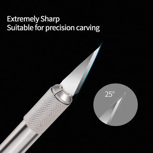 Alt view image 4 of 6 - DIYSELF 20 PCS Exacto Knife Blades #11, SK5 Exacto Blades Refills with Case