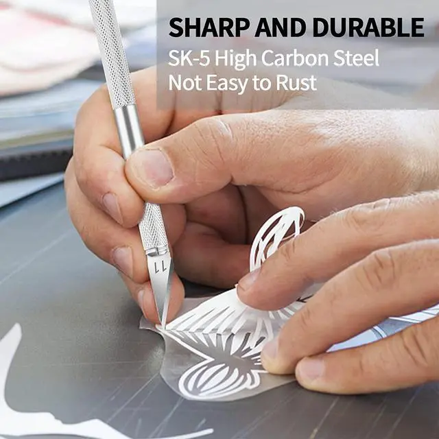Alt view image 2 of 6 - DIYSELF 20 PCS Exacto Knife Blades #11, SK5 Exacto Blades Refills with Case