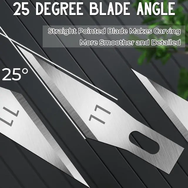 Alt view image 4 of 7 - JETMORE 100 Pack Exacto Knife Blades, Hobby Knife Blades for Carving & DIY
