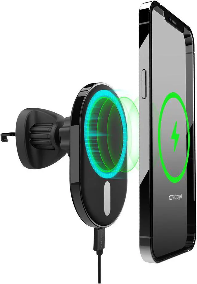 Main image of HyperGear 15W MagVent MagSafe Wireless Car Charger - Black