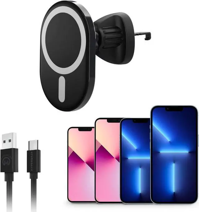 Alt view image 3 of 4 - HyperGear 15W MagVent MagSafe Wireless Car Charger - Black