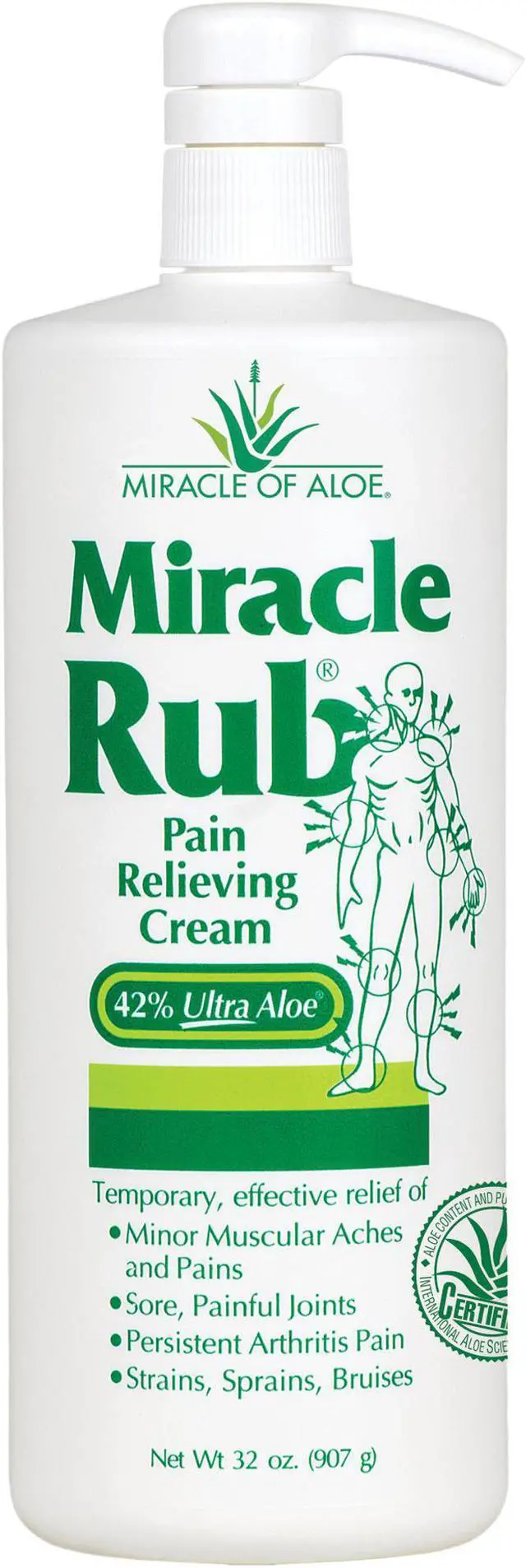 Main image of Miracle Rub Pain Relieving Cream with 42% Aloe, 32 OZ Bottle