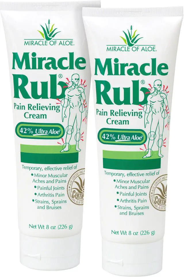 Main image of Miracle Rub Pain Relieving Cream with 42% Aloe, 8 oz tube (2 Pack)