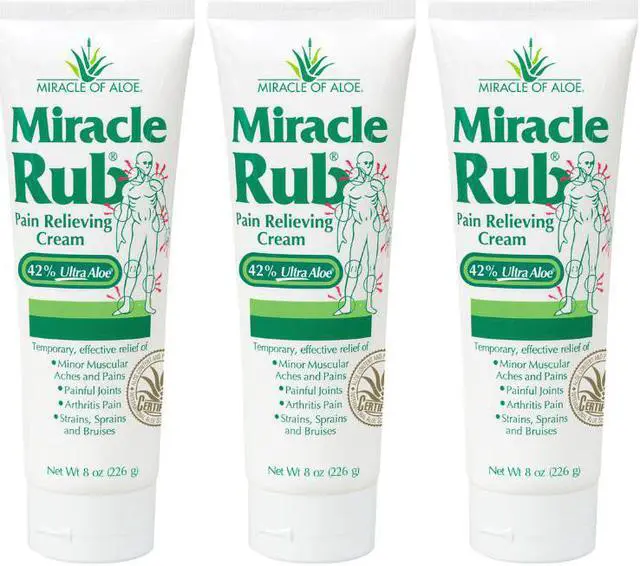 Main image of Miracle Rub Pain Relieving Cream with 42% Aloe, 8 oz Tube (3 Pack)