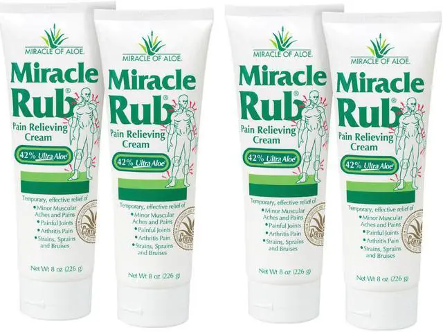 Main image of Miracle Rub Pain Relieving Cream with 42% Aloe, 8 oz Tube (4 Pack)