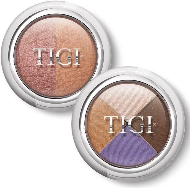 Main image of TIGI Glow Blush Lovely duo & High-Density Quad Eyeshadow Posh
