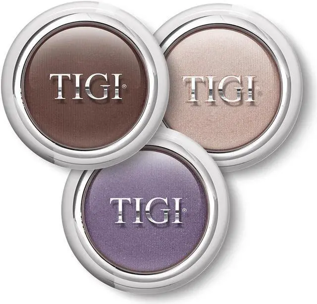 Main image of TIGI High Density Single Eyeshadow 3 Piece Assortment, Purple Haze, Chocolate and Champagne