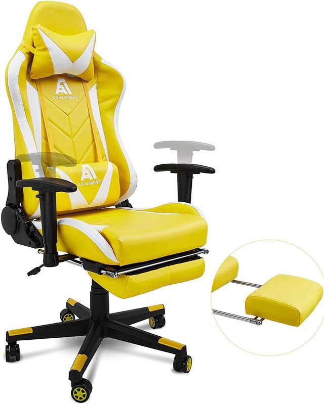 Gaming Chair High Back Ergonomic Computer Racing Chair Adjustable Gamer  Chair with Footrest, Lumbar Support Swivel Chair – YellowWhite