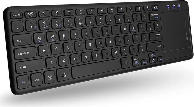 Wireless Keyboard with Touchpad, Bluetooth and 2.4G Wireless TV Keyboard  with Multi-Touch Big Size Trackpad, Multi-Device Keyboard for Smart TV