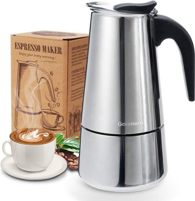 Stovetop Espresso Maker,Stainless Steel Italian Coffee Moka Pot Stainless  Steel