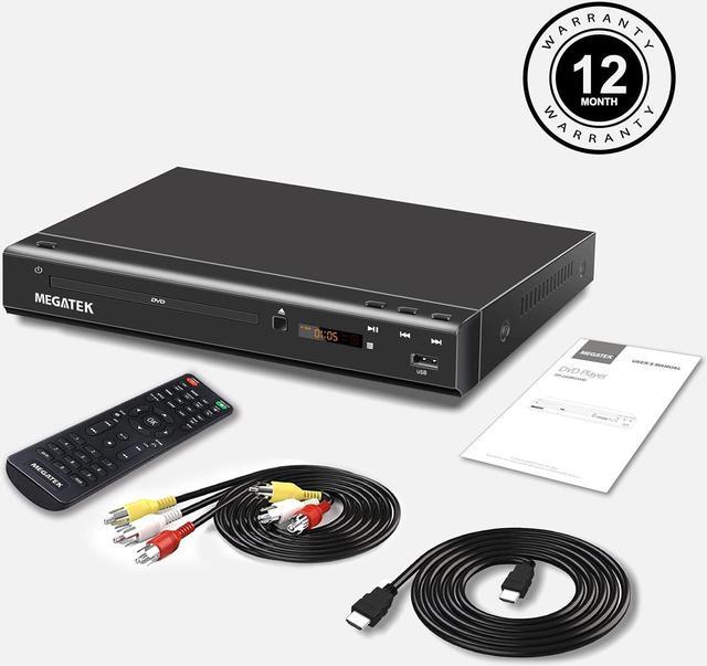 Lecteur DVD pour TV avec HDMI, lecteurs DVD HD toutes régions 1080p  Upscaling avec port USB/carte SD/micro, lecteur CD DVD compact avec câble