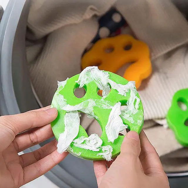 Alt view image 3 of 7 - Pet Hair Remover for Laundry 8 Pcs, Lint Remover for Clothes, Laundry Pet Hair Catcher for Washing Machine Reusable Potable Silicone Dog Cat Hair Remover - Mix Color