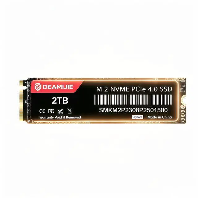 Main image of DEAMIJIE M.2 2280, 2TB PCIe 4.0 NVMe M.2 2280,Up to 7,300 MB/s Read speeds, Up to 6,300 MB/s write speeds, Gaming Expansion, SSD 2TB PCIe 4.0 NVMe Internal Gaming Storage for PC/Laptop