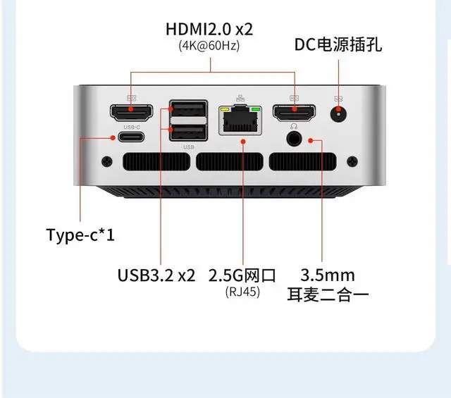Alt view image 5 of 6 - Ryzen 4300U Mini PC, Z43 AMD R3-4300U (16G+512G) Windows 11, Multitasking, Gaming, Office, Home Use, Mini Computer, Triple Display, 4K