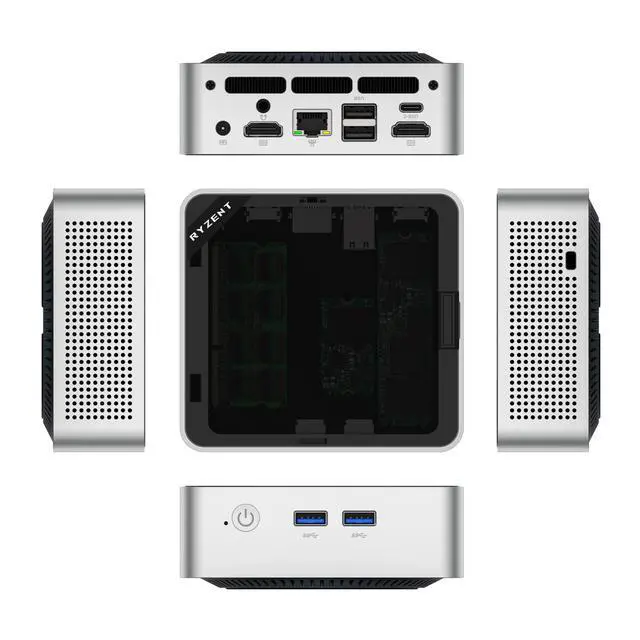 Alt view image 6 of 6 - Ryzen 4300U Mini PC, Z43 AMD R3-4300U (16G+512G) Windows 11, Multitasking, Gaming, Office, Home Use, Mini Computer, Triple Display, 4K