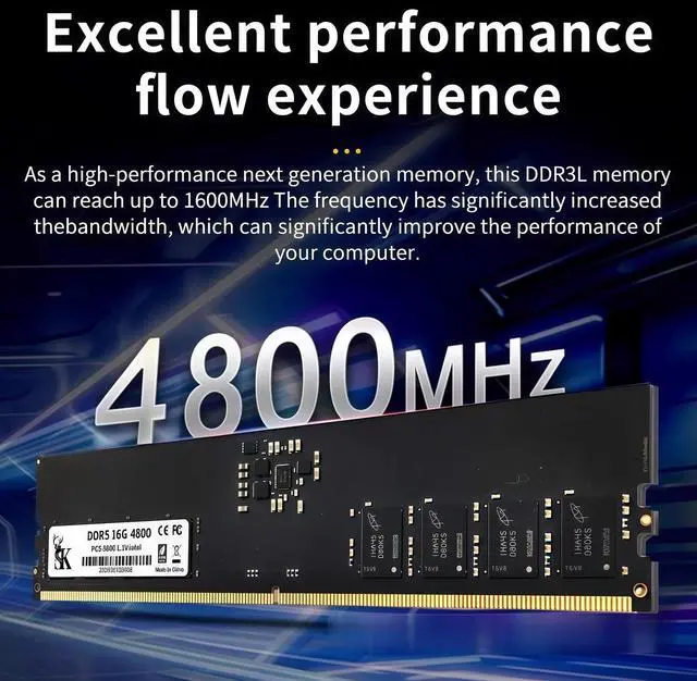 Alt view image 2 of 5 - DEAME 16GB DDR5 4800MHz PC5-38400 CL40 UDIMM 1.1V Non-ECC Unbuffered DIMM 288-Pin Desktop PC/Computer RAM Memory Upgrade Module