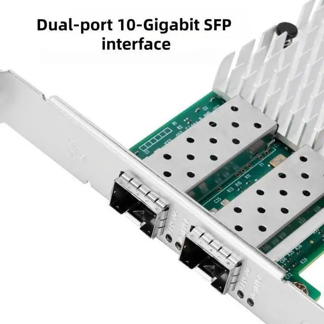 Alt view image 3 of 4 - PCI-E X8 10G Dual SFP+ Port Fiber Optic Network Card, X520-DA2 with Intel 82599 Chip Ethernet Adapter Server E10G42BF Support Windows Server/Linux/VMware
