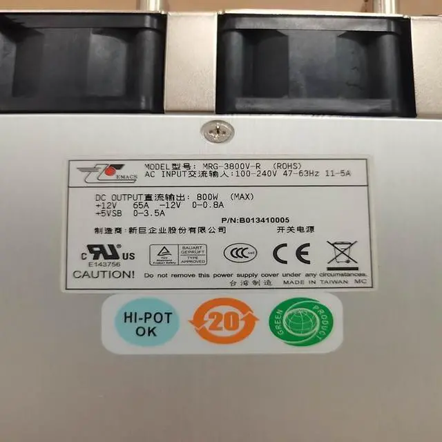 Alt view image 2 of 5 - 800W Power Server Equipment Machine Power MRG-3800V-R