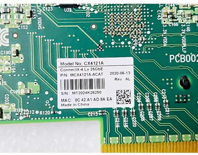 Alt view image 3 of 4 - NIC connectX-4 Lx 10/25Gb 10 gigabit network Card MCX4121A-ACAT CX4121A