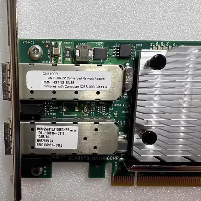 Alt view image 4 of 5 - NIC 10 Gigabit Card With Dual Electrical Ports QW990A-63001 706801-001 CN1100R BCM957810A