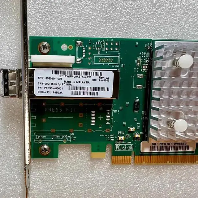 Alt view image 4 of 5 - For 16GB single electrical ports HBA fibre channel card P9D93A 853010-001 SN1100Q QLE2690
