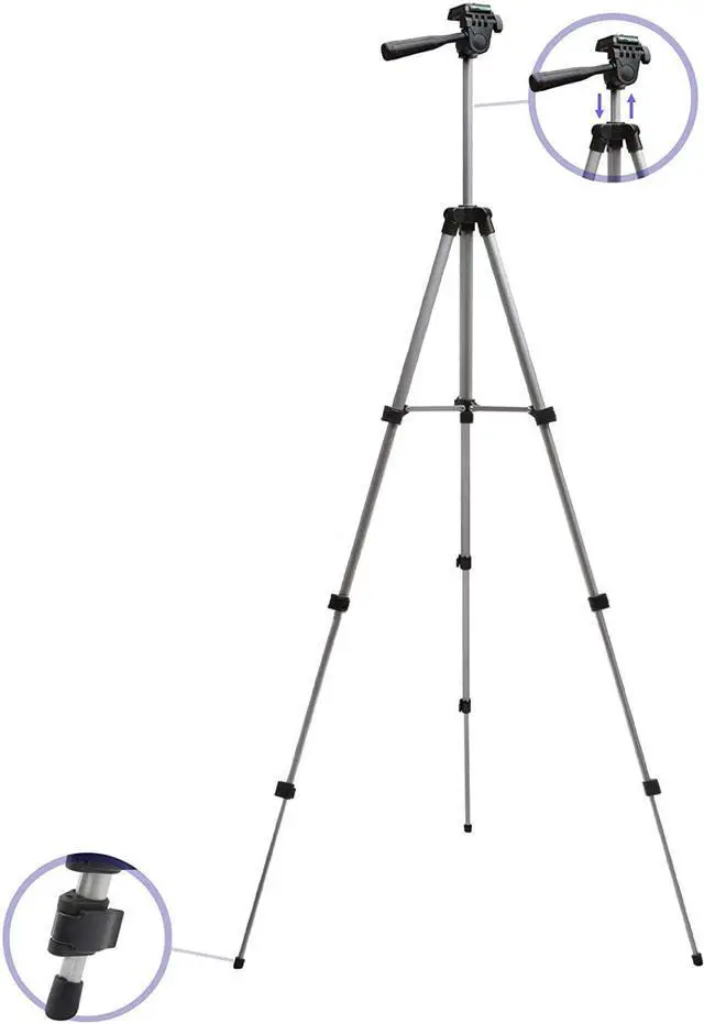 Alt view image 2 of 5 - 50" Aluminum Camera GoPro Tripod for HERO Cameras + Tripod Mount & an eCostConnection Microfiber Cloth